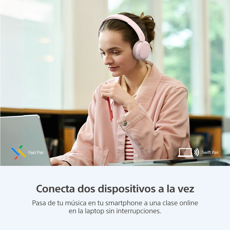AUDIFONOS BLUETOOTH WH-CH530 ROSADO - 12