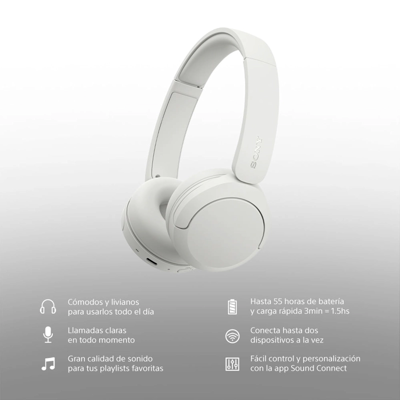 AUDIFONOS BLUETOOTH SONY WH-CH530 BLANCO - 3