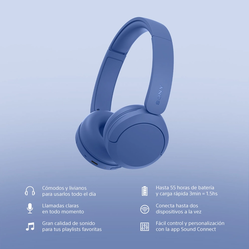 AUDIFONOS BLUETOOTH SONY WH-CH530 AZUL - 3