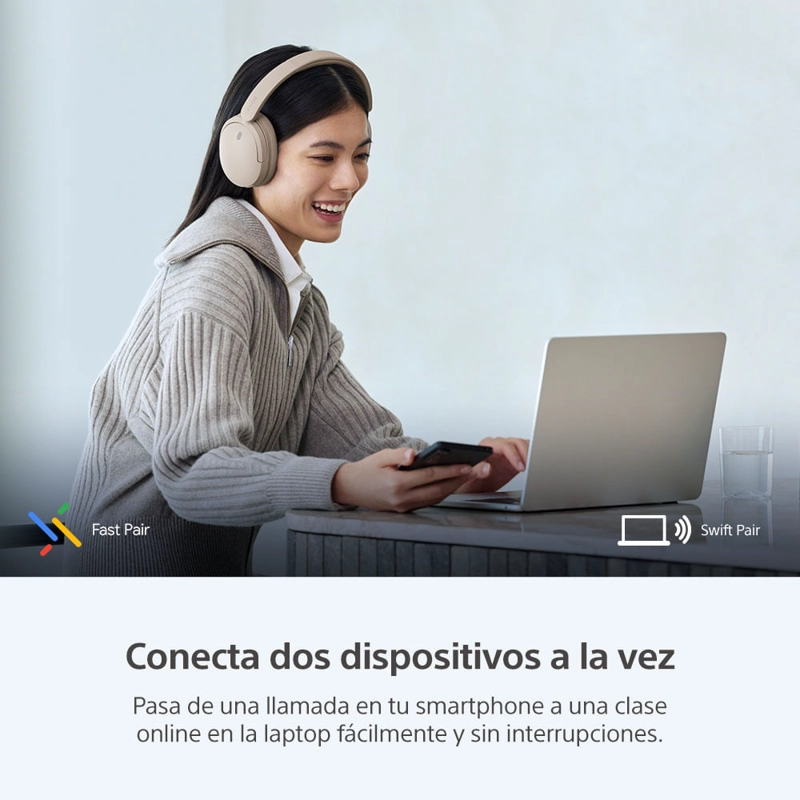 AUDIFONOS BLUETOOTH CON NOISE CANCELLING WH-CH730N CREMA - 12