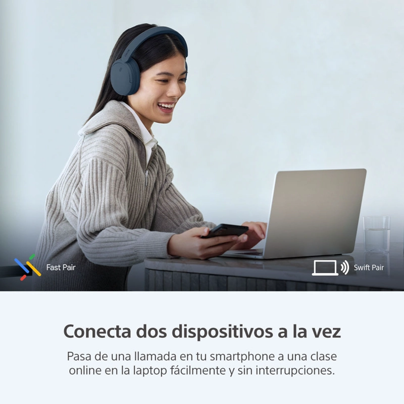 AUDIFONOS BLUETOOTH CON NOISE CANCELLING WH-CH730N AZUL - 10
