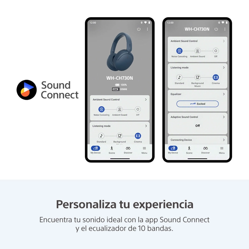 AUDIFONOS BLUETOOTH CON NOISE CANCELLING WH-CH730N AZUL - 9