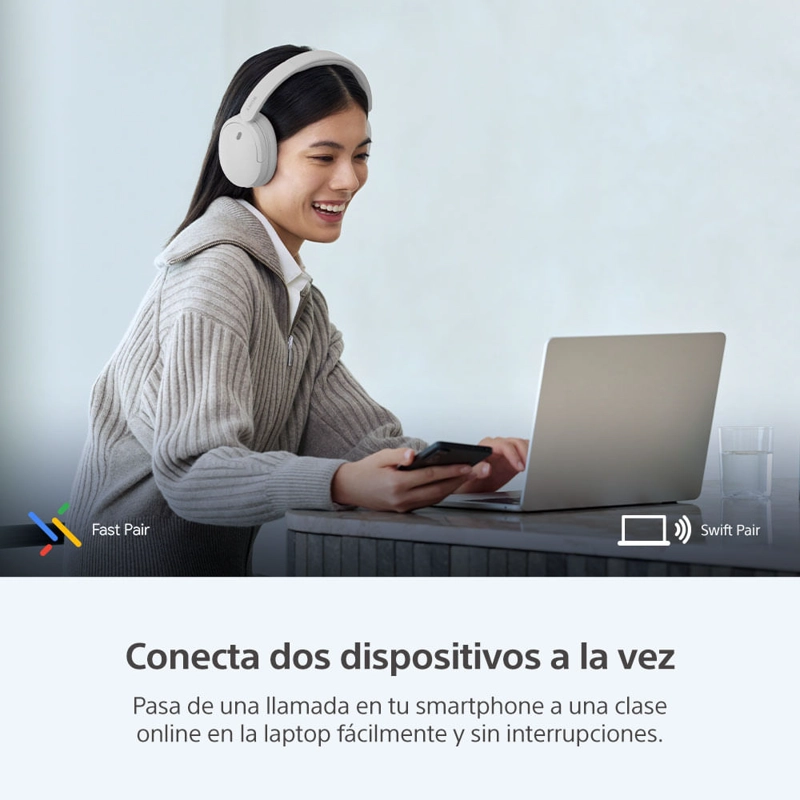 AUDIFONOS BLUETOOTH CON NOISE CANCELLING WH-CH730N BLANCO - 12