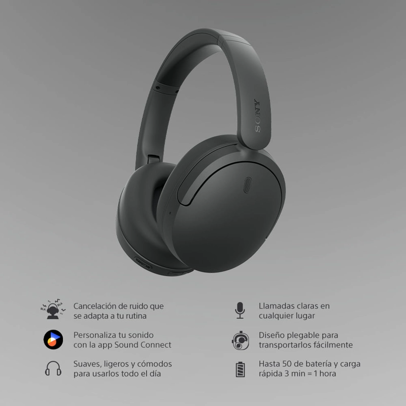 AUDIFONOS BLUETOOTH CON NOISE CANCELLING WH-CH730N NEGRO - 3