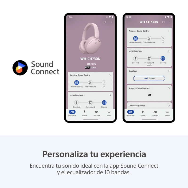 AUDIFONOS BLUETOOTH CON NOISE CANCELLING WH-CH730N ROSADO - 11