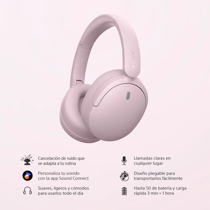 AUDIFONOS BLUETOOTH CON NOISE CANCELLING WH-CH730N ROSADO - 3