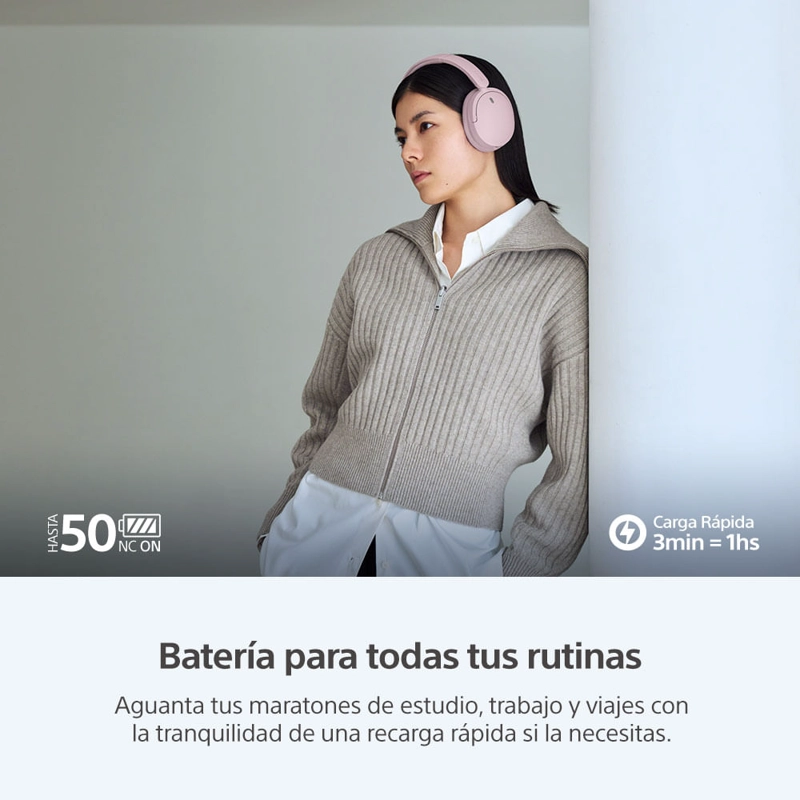 AUDIFONOS BLUETOOTH CON NOISE CANCELLING WH-CH730N ROSADO - 9