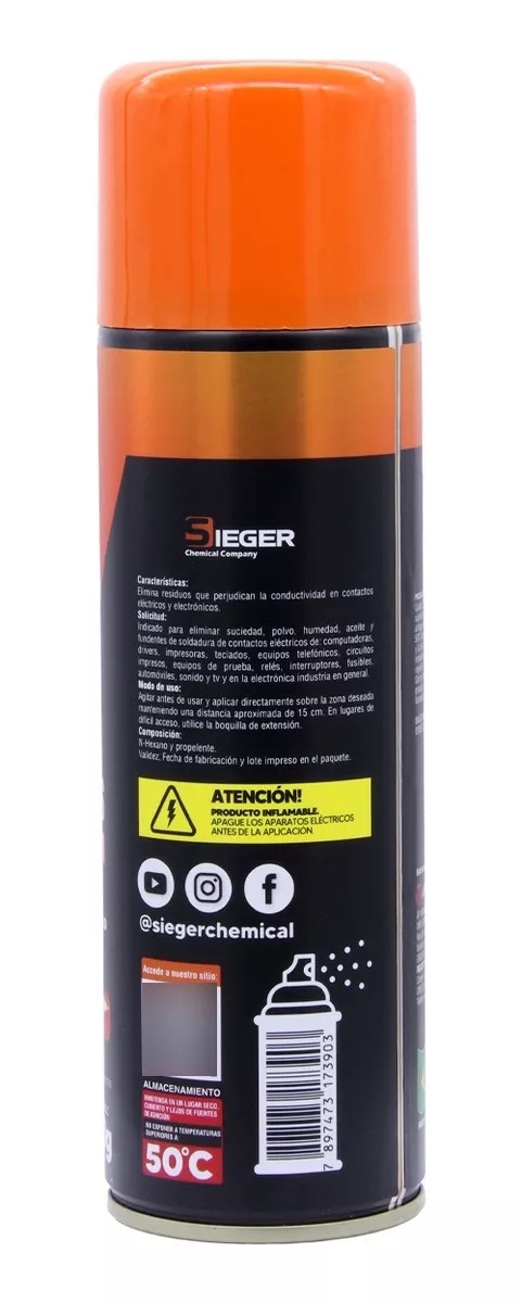 LIMPIA CONTACTO ELÉCTRICOS Y ELECTRÓNICOS SC101 300ML SIEGER - 3