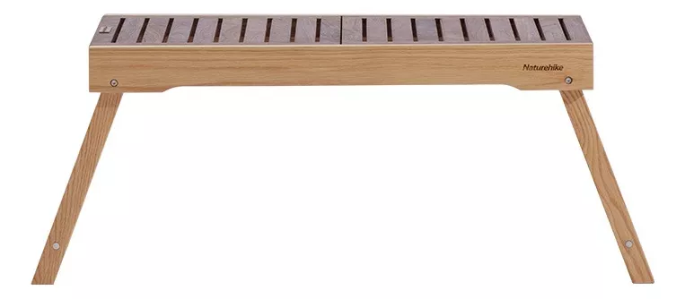 MESA PLEGABLE DE MADERA CON RIEL DESLIZANTE - NOGAL - 3