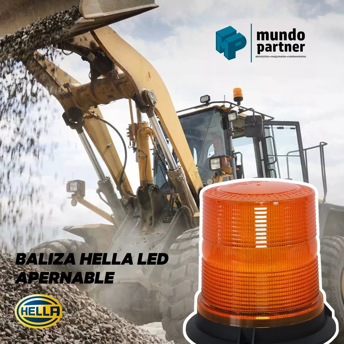 BALIZA HELLA LED APERNABLE 12-24V IP67 H159XD165MM AMBAR - 2