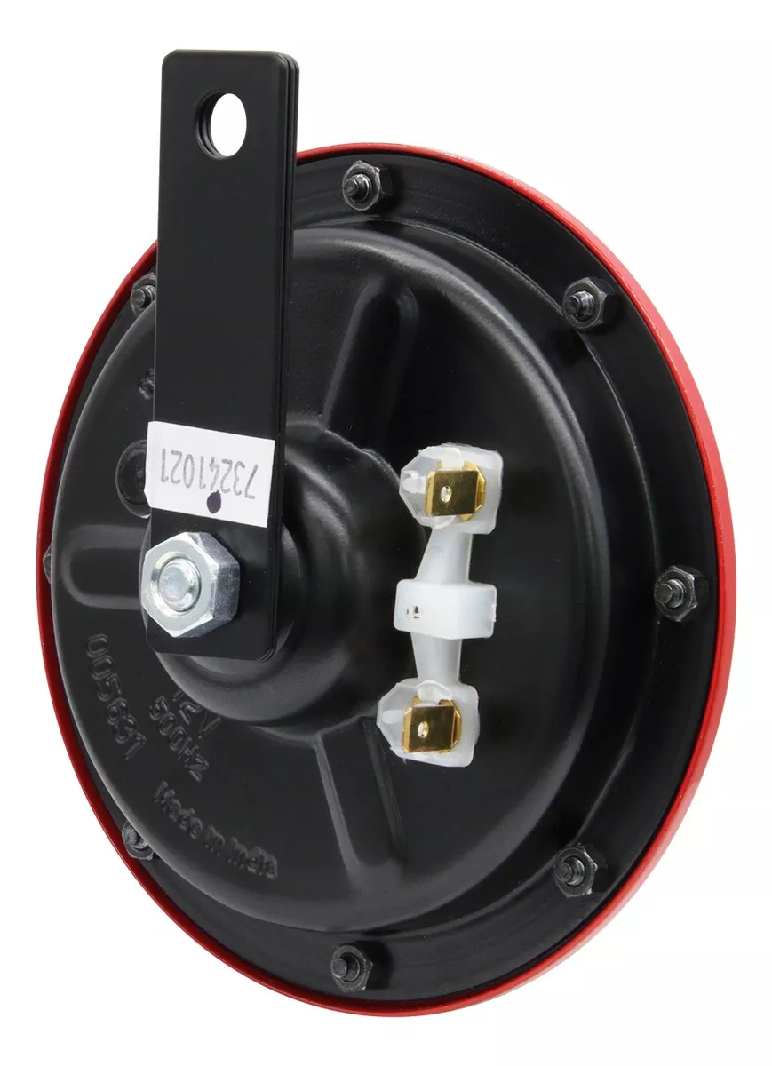 BOCINA HELLA PLATO ROJA SUPER TONO 12V 500HZ 118DB ORIGINAL - 4