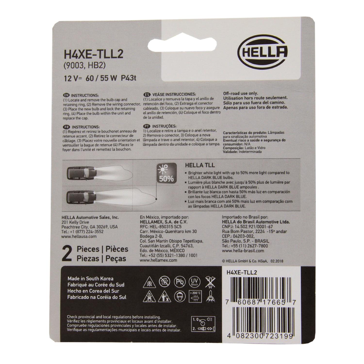 AMPOLLETA HALOGENA H4 12V 60/55W P43T T4.625 AZUL (PAR) - 3
