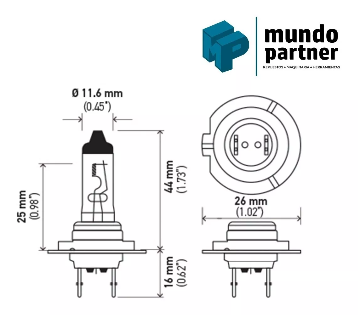 AMPOLLETA HALOGENA H7 12V 55W PX26D AZUL - 3