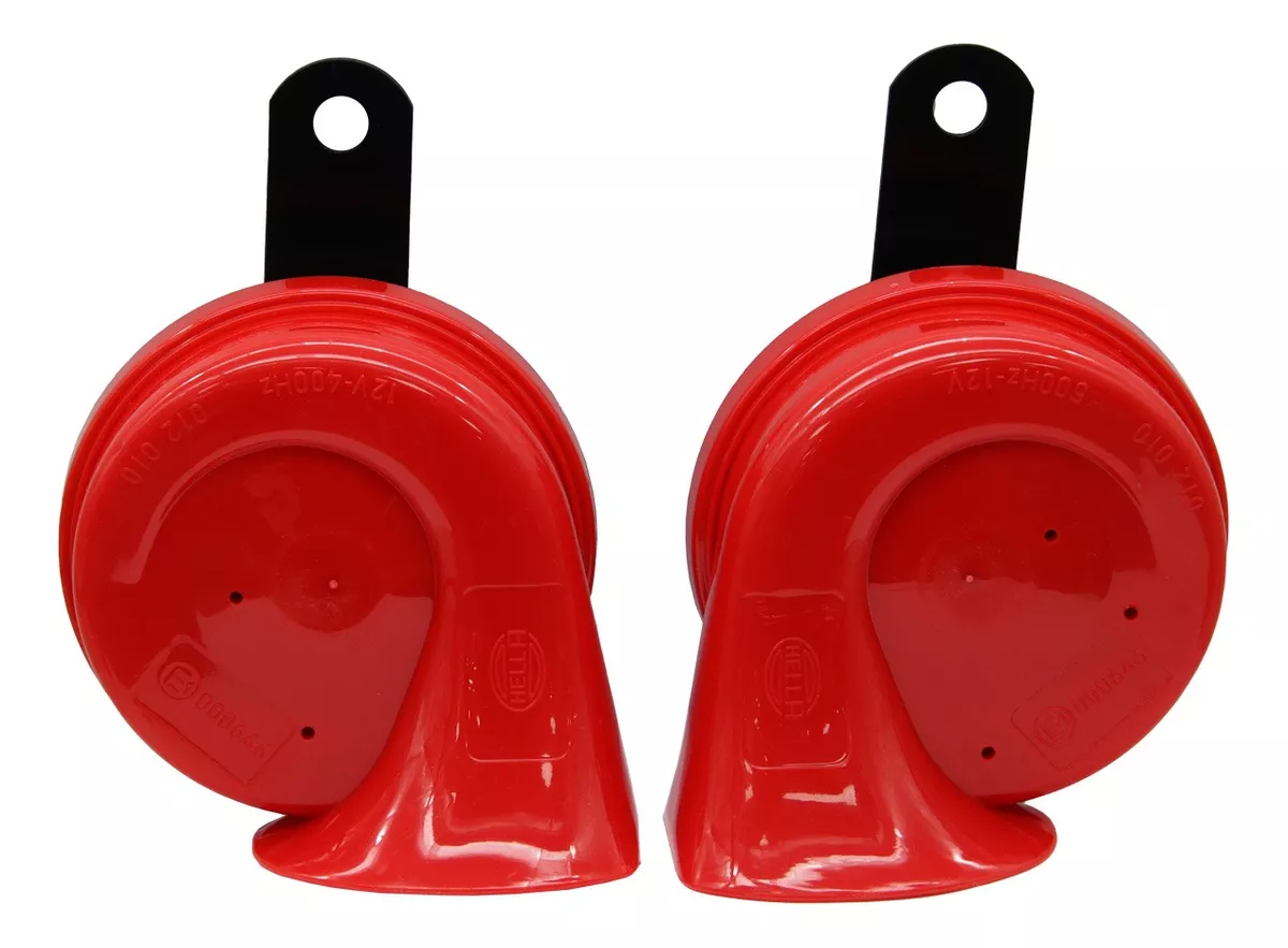 BOCINA HELLA CARACOL ROJA TONO ALTO Y BAJO 12V 72W 110DB PAR - 2
