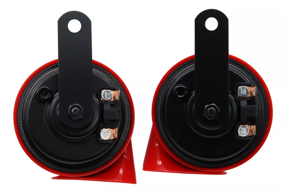 BOCINA HELLA CARACOL ROJA TONO ALTO Y BAJO 12V 72W 110DB PAR - 3