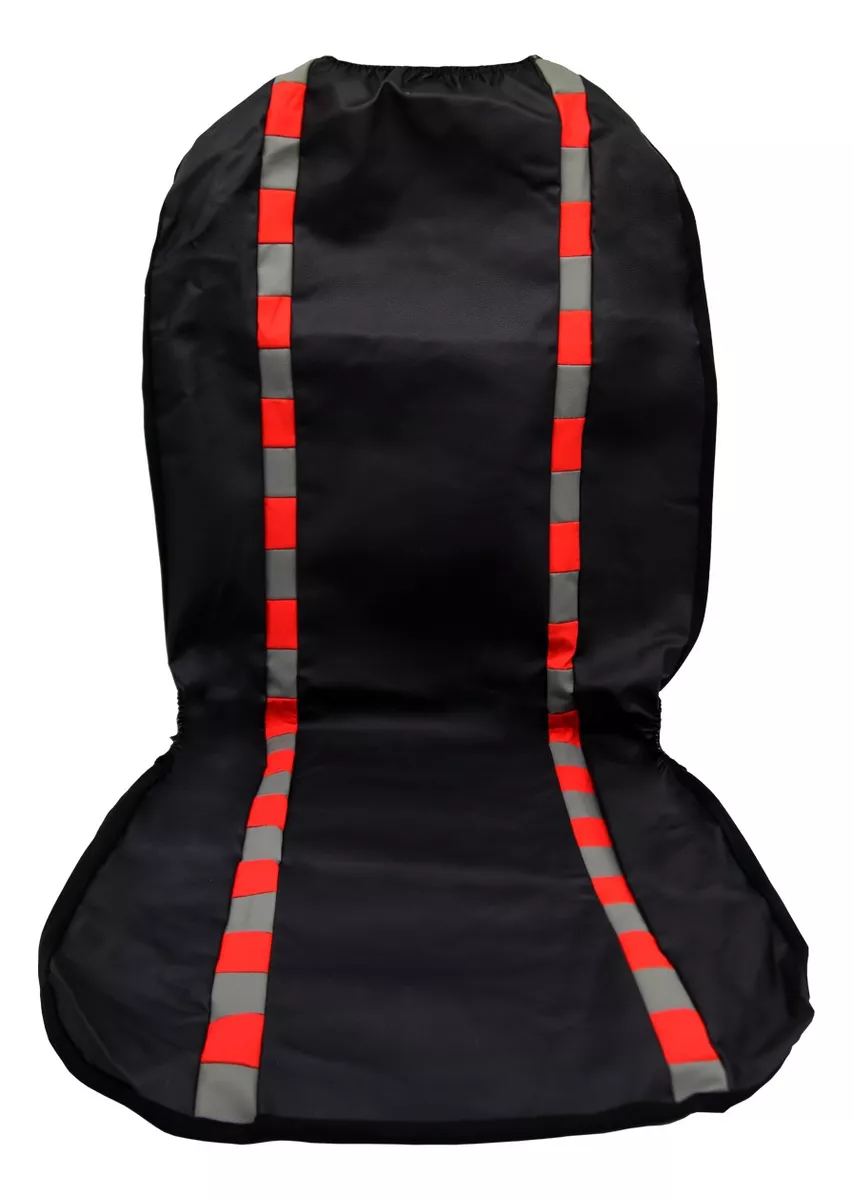 FUNDA CUBRE ASIENTO 6 PZAS IMITACION CUERO RO/GRIS UNIVERSAL - 1