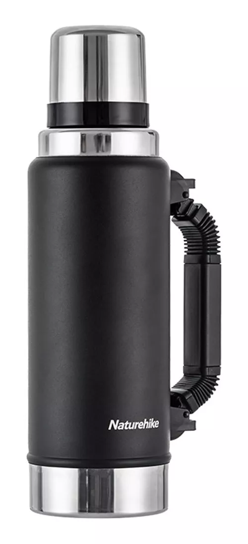 BOTELLA OUTDOOR CON MANGO (TERMO) NEGRA 1250ML - 1
