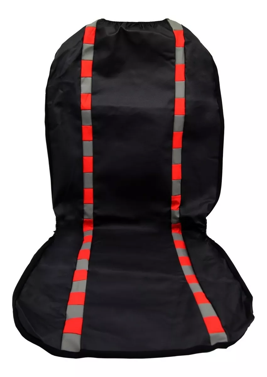 FUNDA ASIENTO 6PZAS IMITACION CUERO RO/GRIS - 1