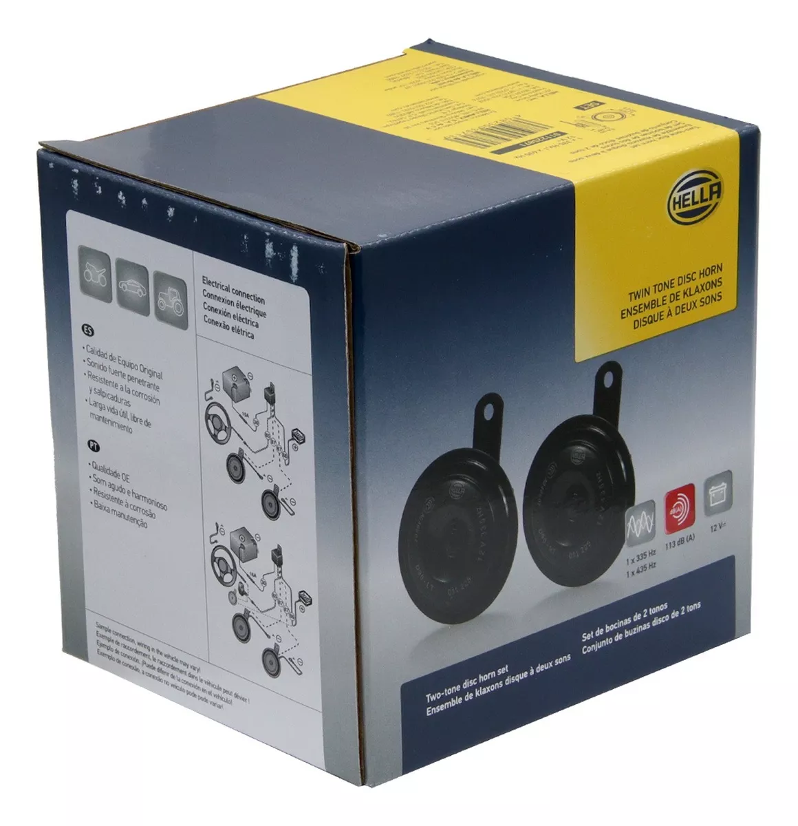 BOCINA HELLA TIPO PLATO 12V 2X60W 335/435HZ. 2 PZAS. - 1