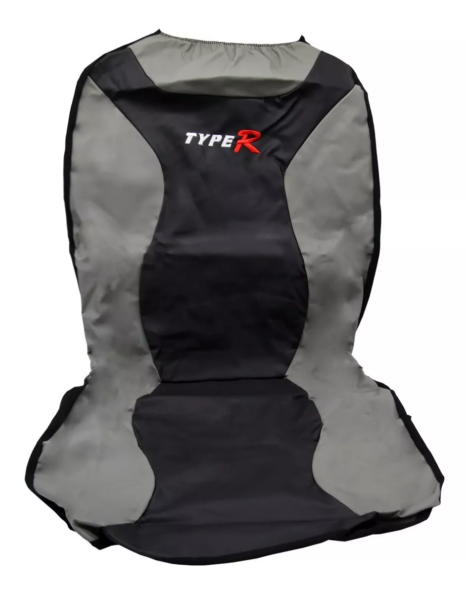 FUNDA ASIENTO 6PZAS IMITACION CUERO NE/GRIS - 1
