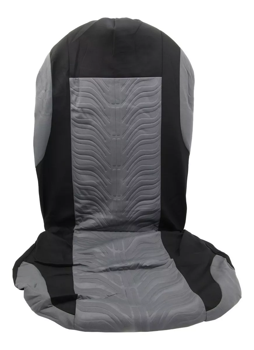 FUNDA ASIENTO 8PCS. GRIS/NEGRO - 1