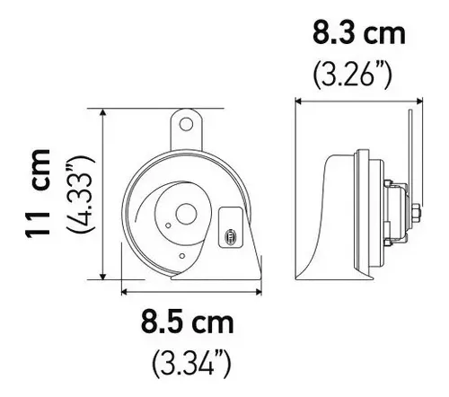 BOCINA HELLA ORIGINAL CARACOL 12V 72W 500HZ 113DB (PAR) - 2
