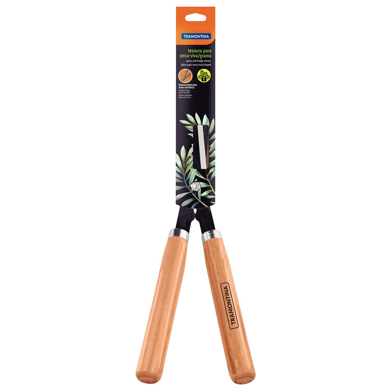 TIJERA CESPED MANGO DE MADERA CON LAMINA DENTADA - 2