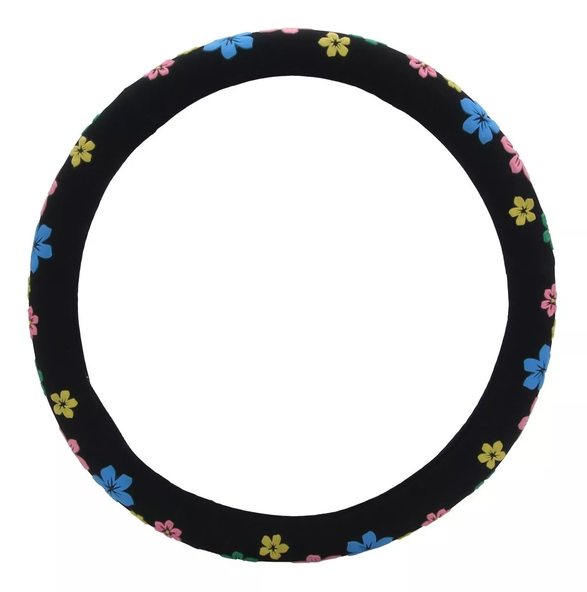 CUBRE VOLANTE NEGRO C/FLORES - 1
