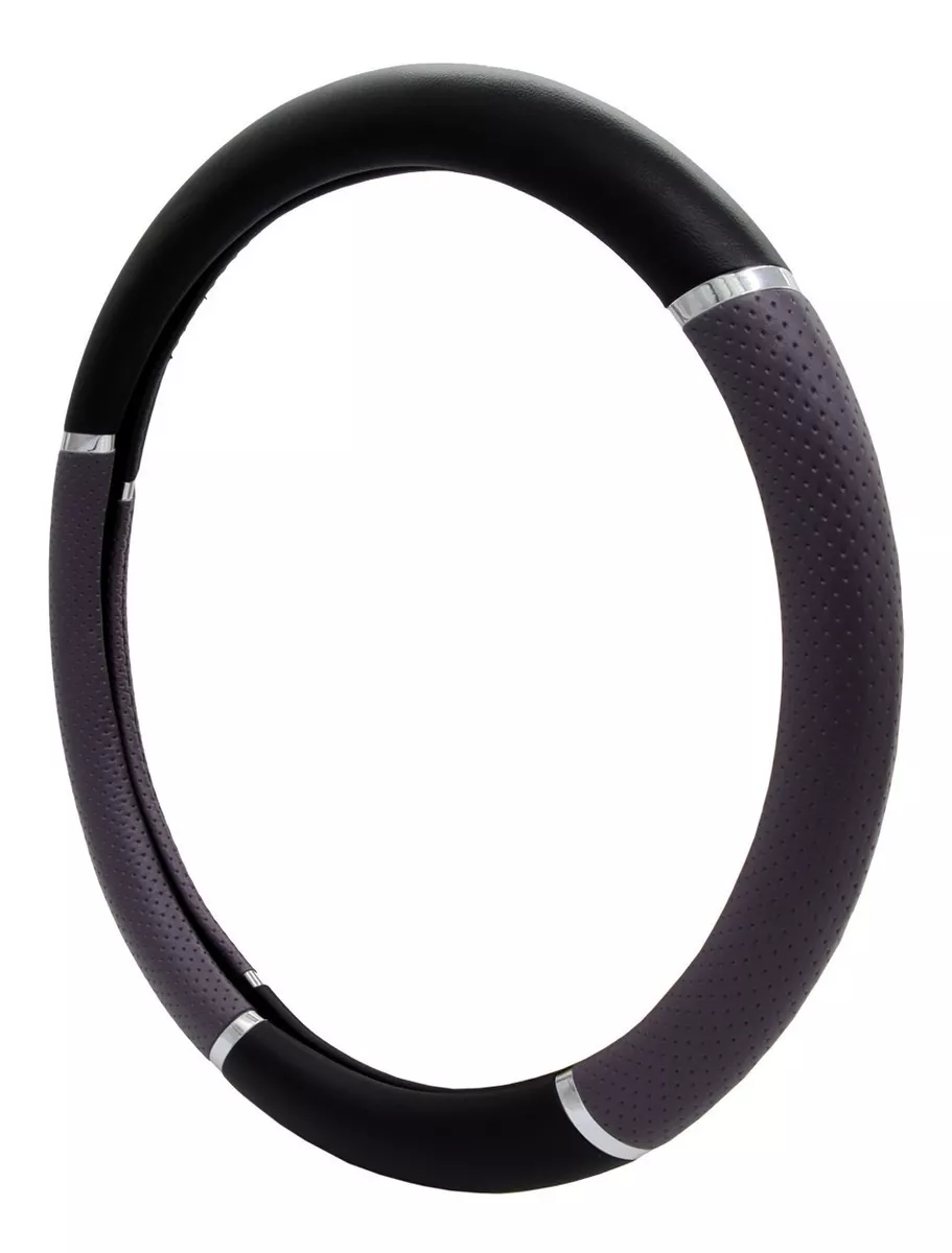 CUBRE VOLANTE NEGRO APLICACIÓN GRIS - 2