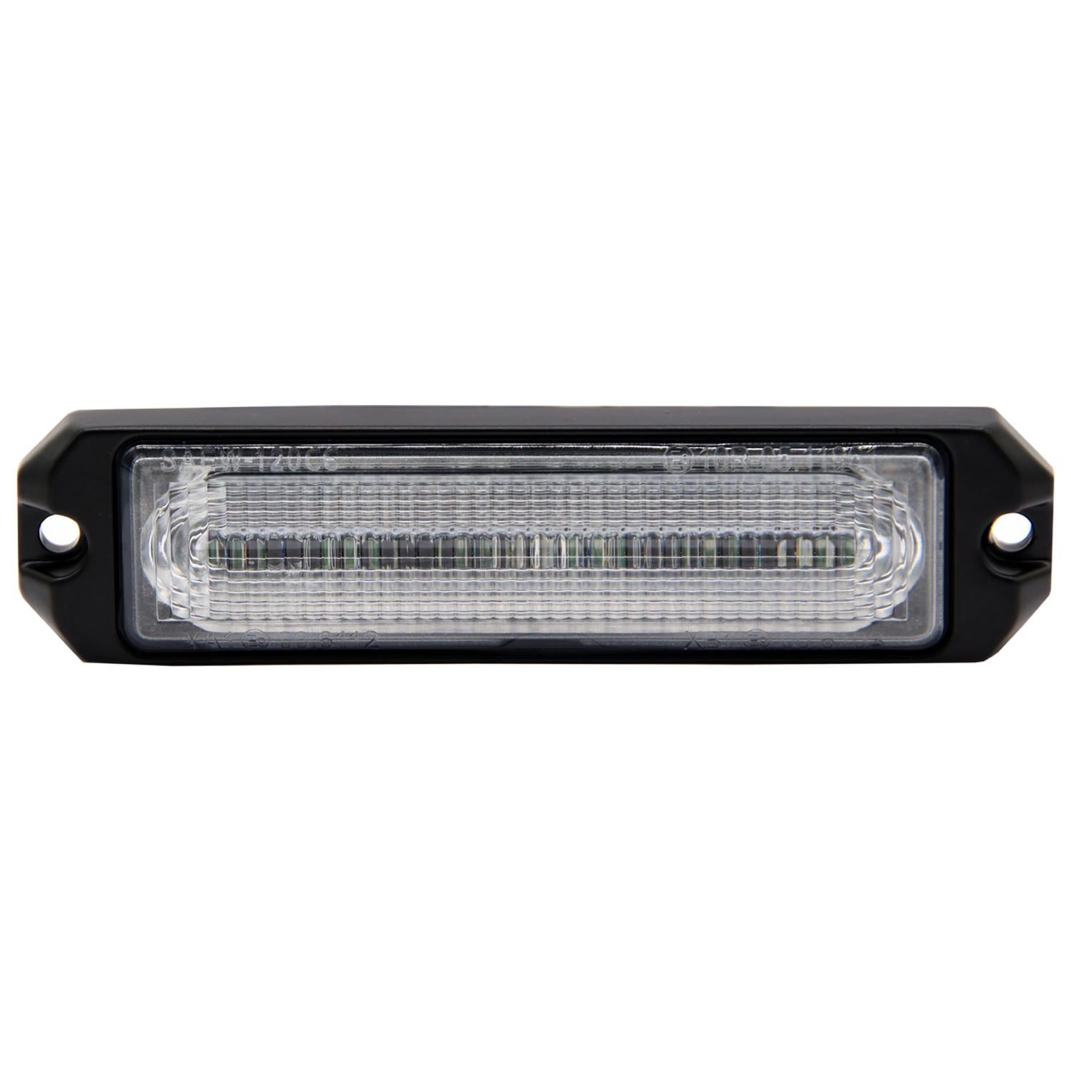 BARRA DESTELLANTE 26 PATRONES 120MM 9V30V BASE ALUMINIO PC TRANSPARENTE IP67 6LED AMBAR - 1