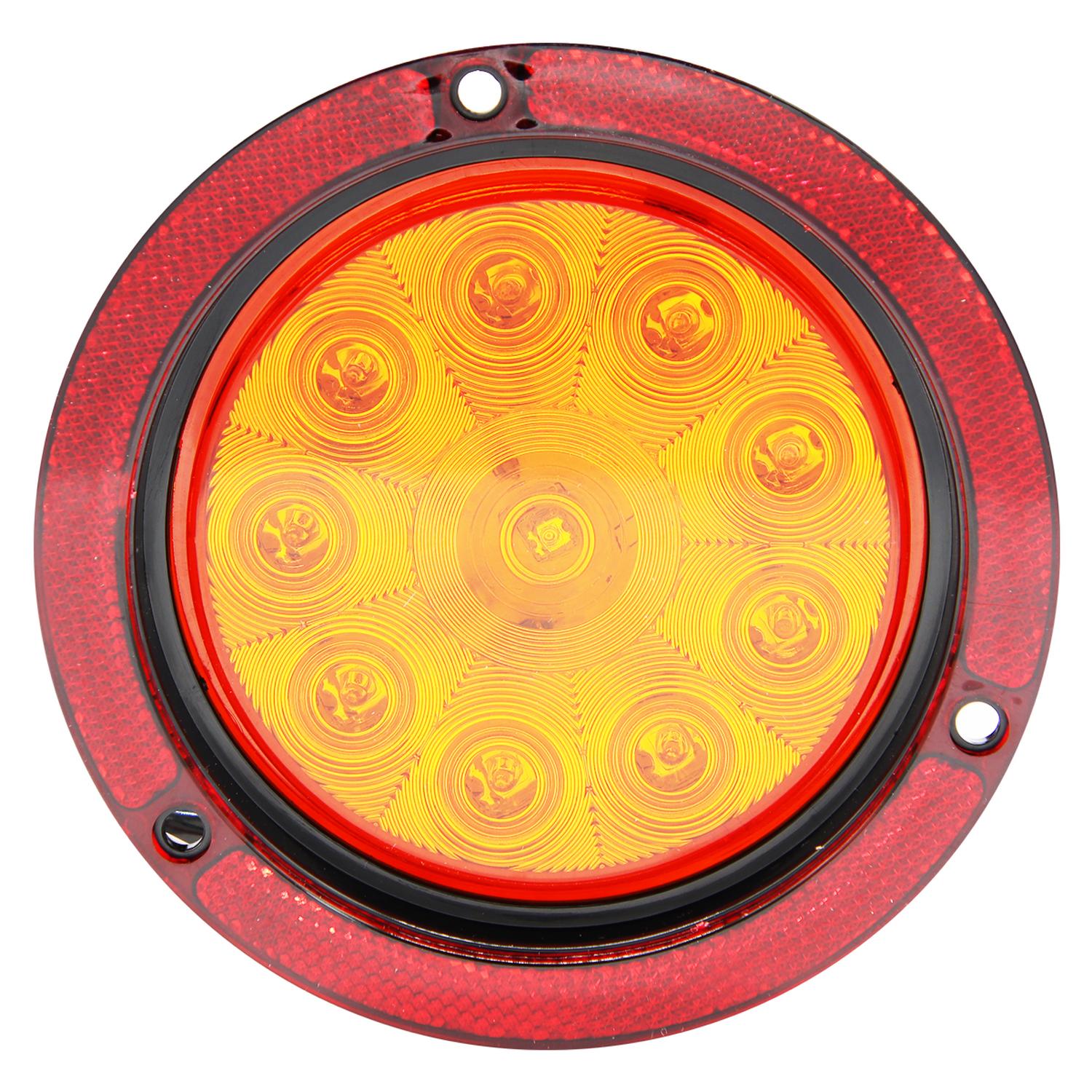 FAROL 10LED 4 PULGADAS CON BISEL REFLECTANTE AMBAR 12V/24V - 1