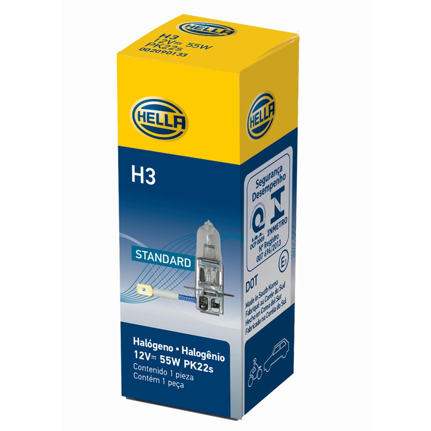 AMPOLLETA HALOGENA H3 12V 55W PK22S T3.25 CRISTAL - 2