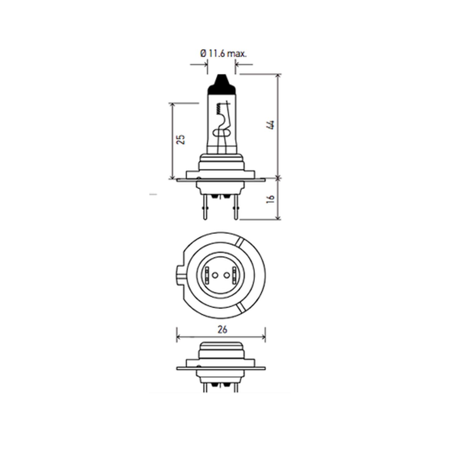 AMPOLLETA HALOGENA H7 12V 55W PX26D CRISTAL - 3
