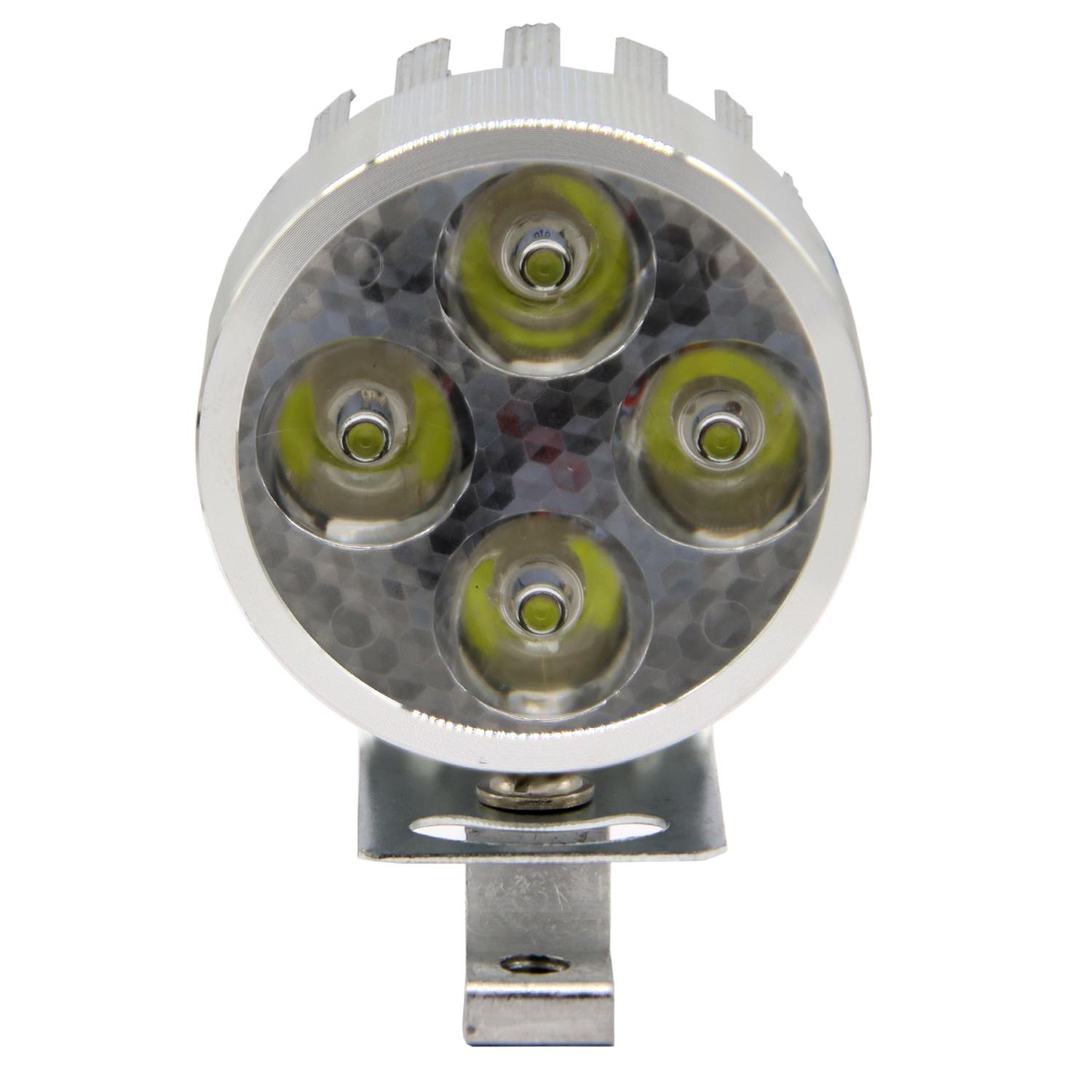 FAROL MOTO 4 LED 12V 4W CARCAZA CROM. - 1