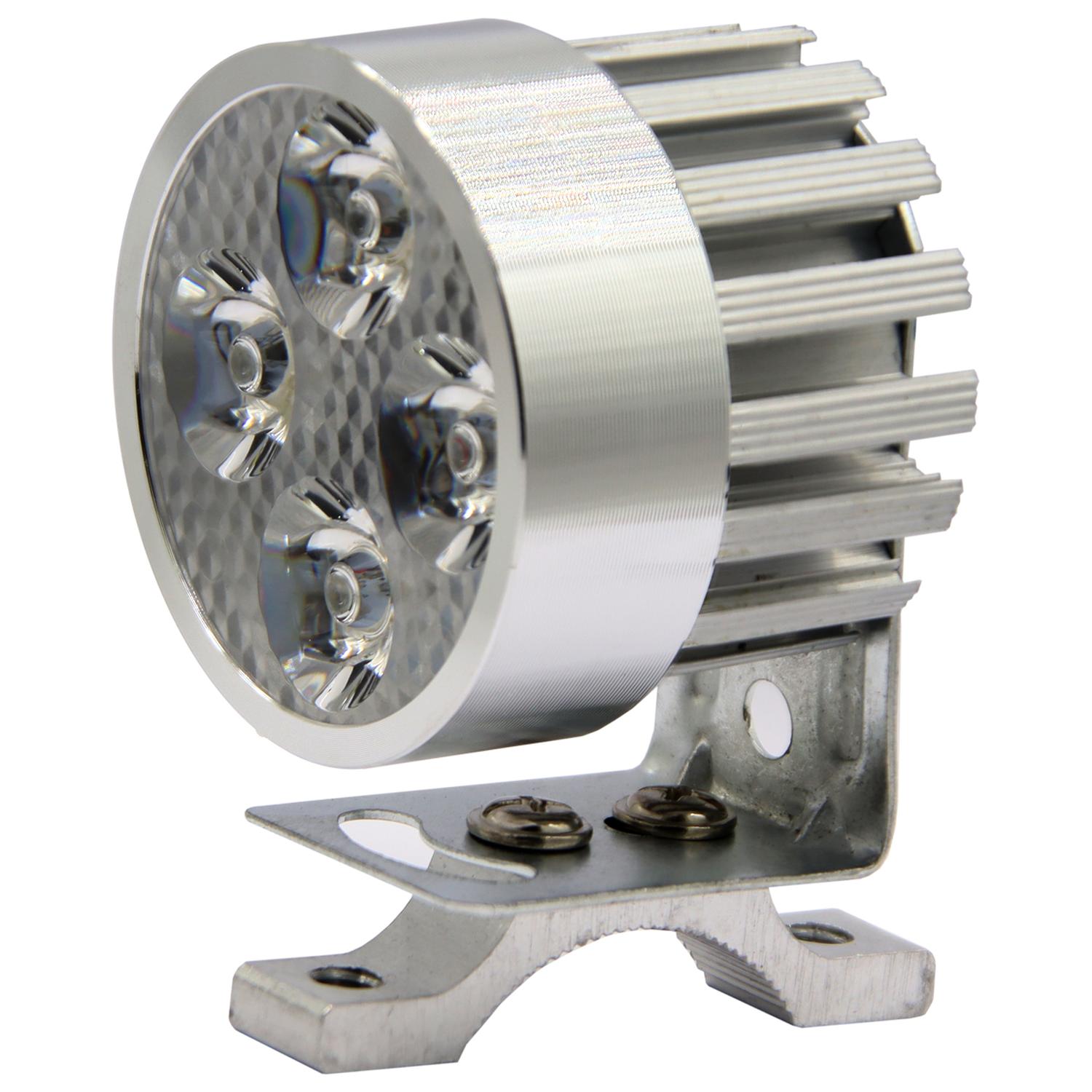 FAROL MOTO 4 LED 12V 4W CARCAZA CROM. - 2