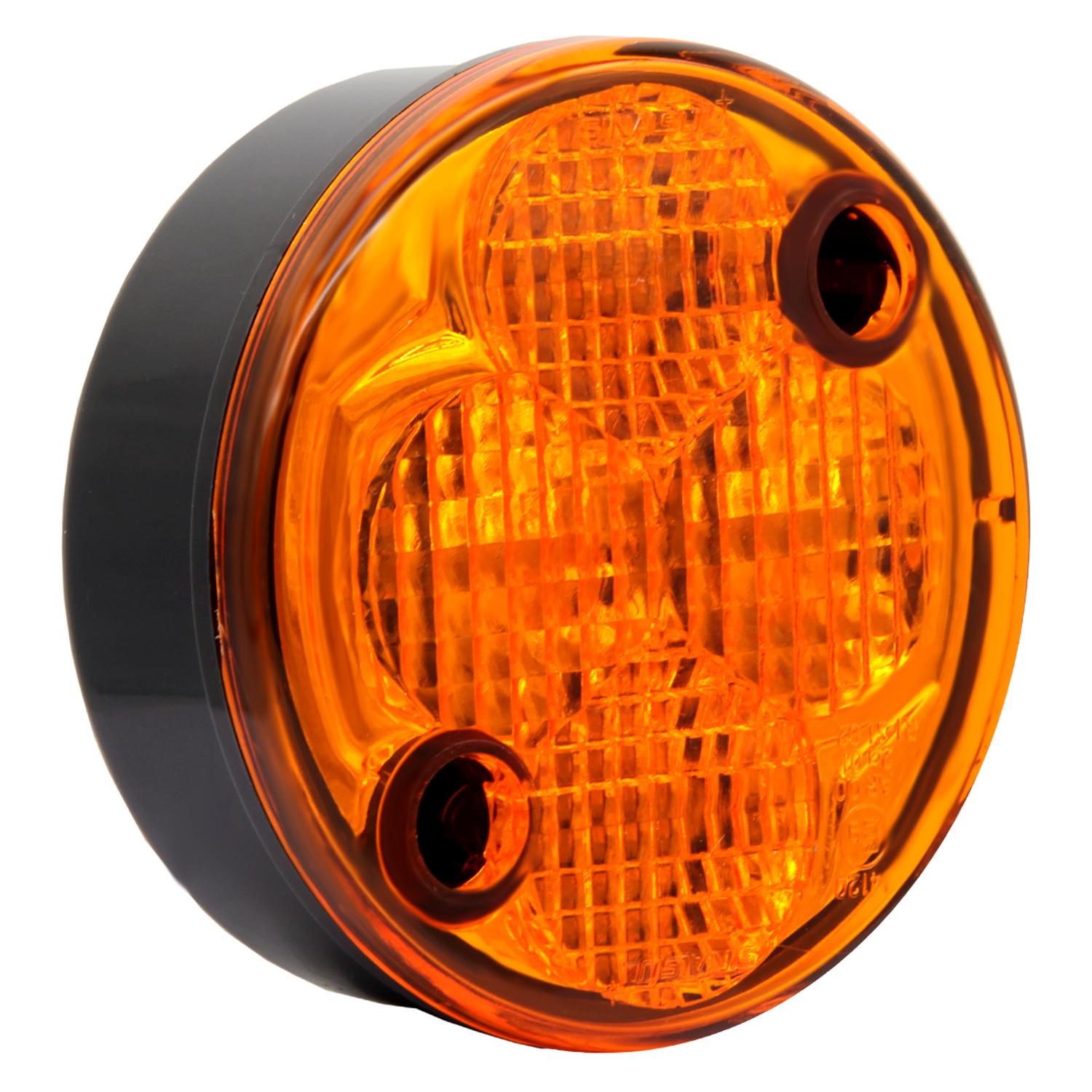 FARO DELIMITADOR 75MM MARCOPOLO AMBAR LED 24V FIJACION FR - 2