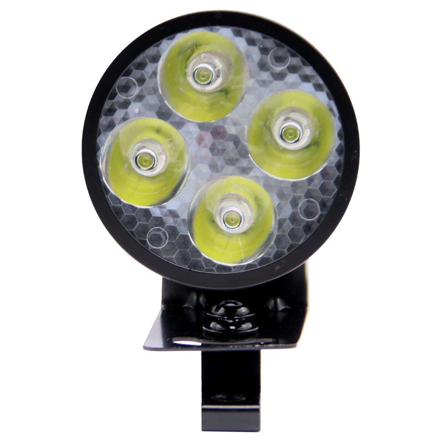 FAROL MOTO 4 LED 12V 4W CARCAZA NEGRA - 1