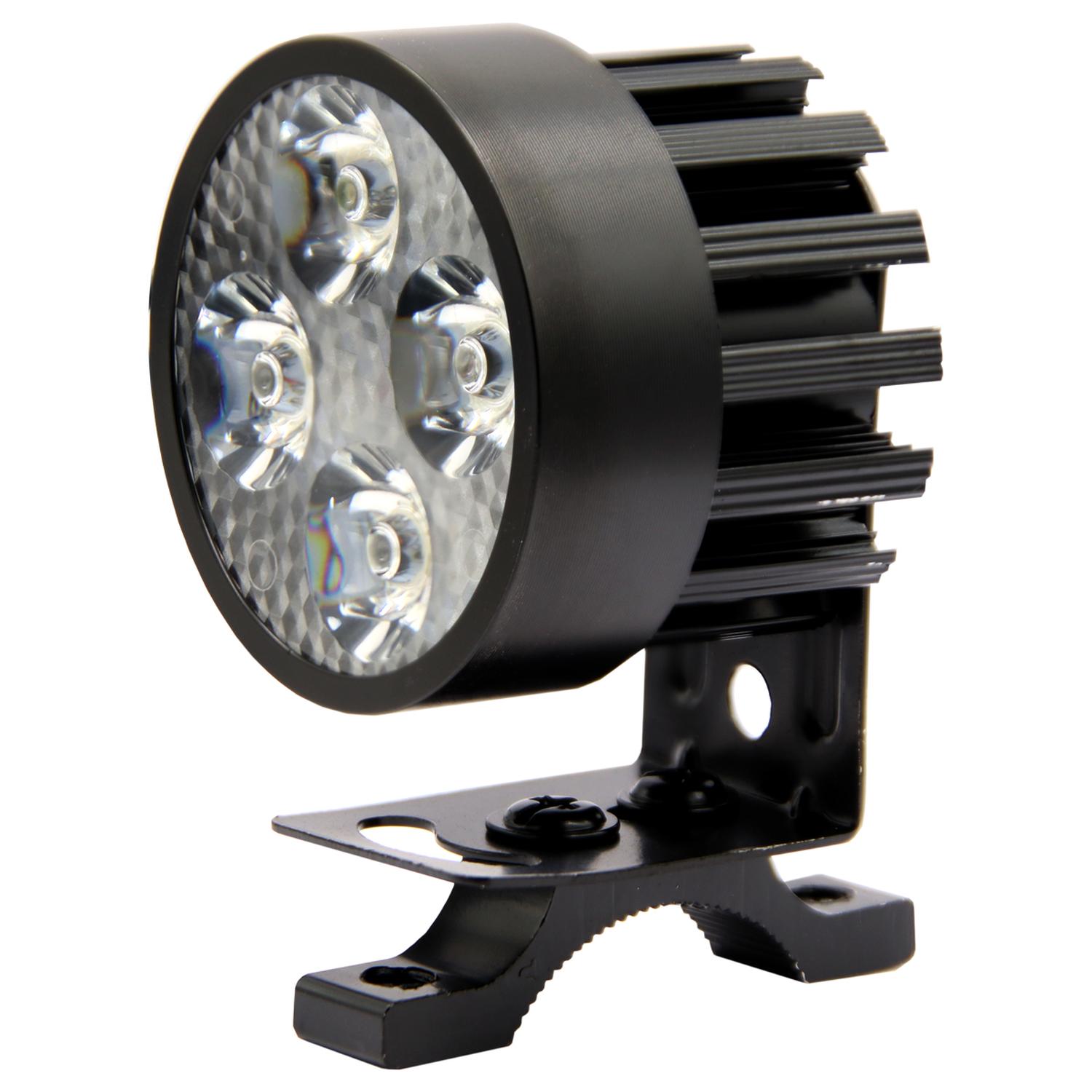 FAROL MOTO 4 LED 12V 4W CARCAZA NEGRA - 2