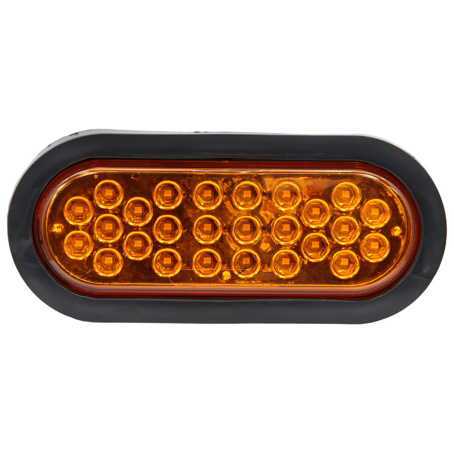 FAROL AMBAR OVALADO 26LED SOPORTE GOMA CON ENCHUFE - 1