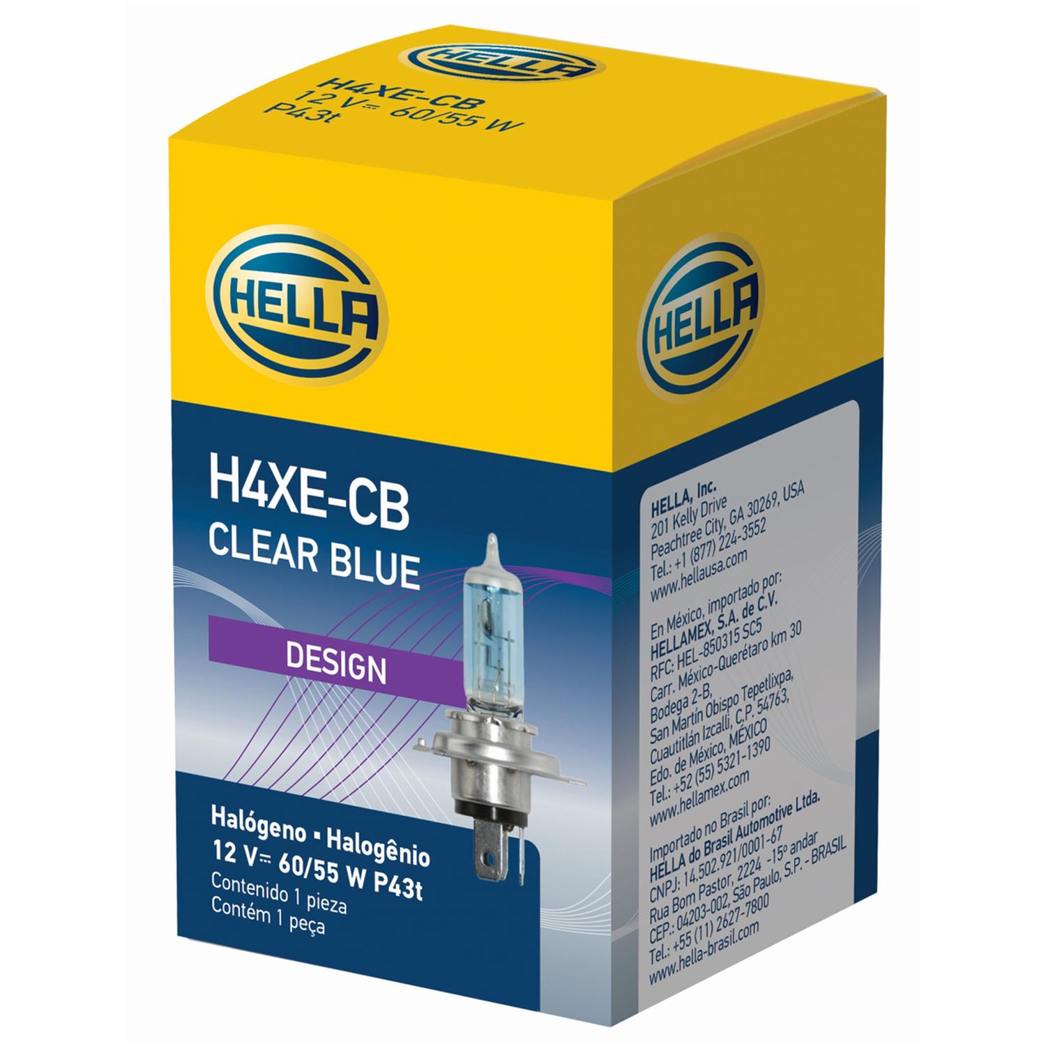 AMPOLLETA HALOGENA H4 12V 60/55W P43T T4.625 AZUL - 2