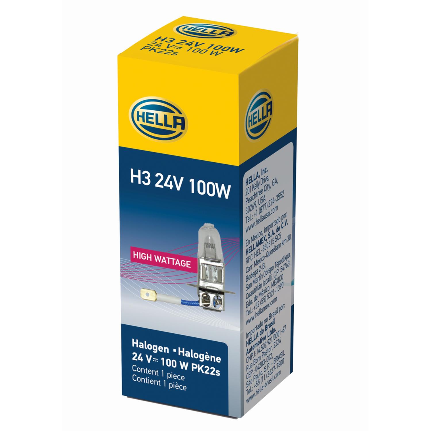 AMPOLLETA HALOGENA H3 24V 100W PK22S T3.25 - 2