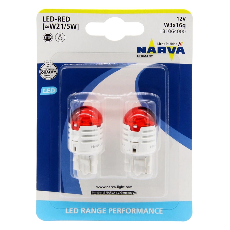 AMPOLLETA TRASERA LED W21/5W LED EN COLOR ROJO (PAR) - 1