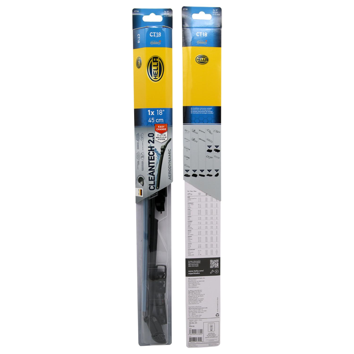 PLUMILLA HELLA CLEANTECH 18 PULGADAS 45,7 CM C/ADAPTADORES - 1