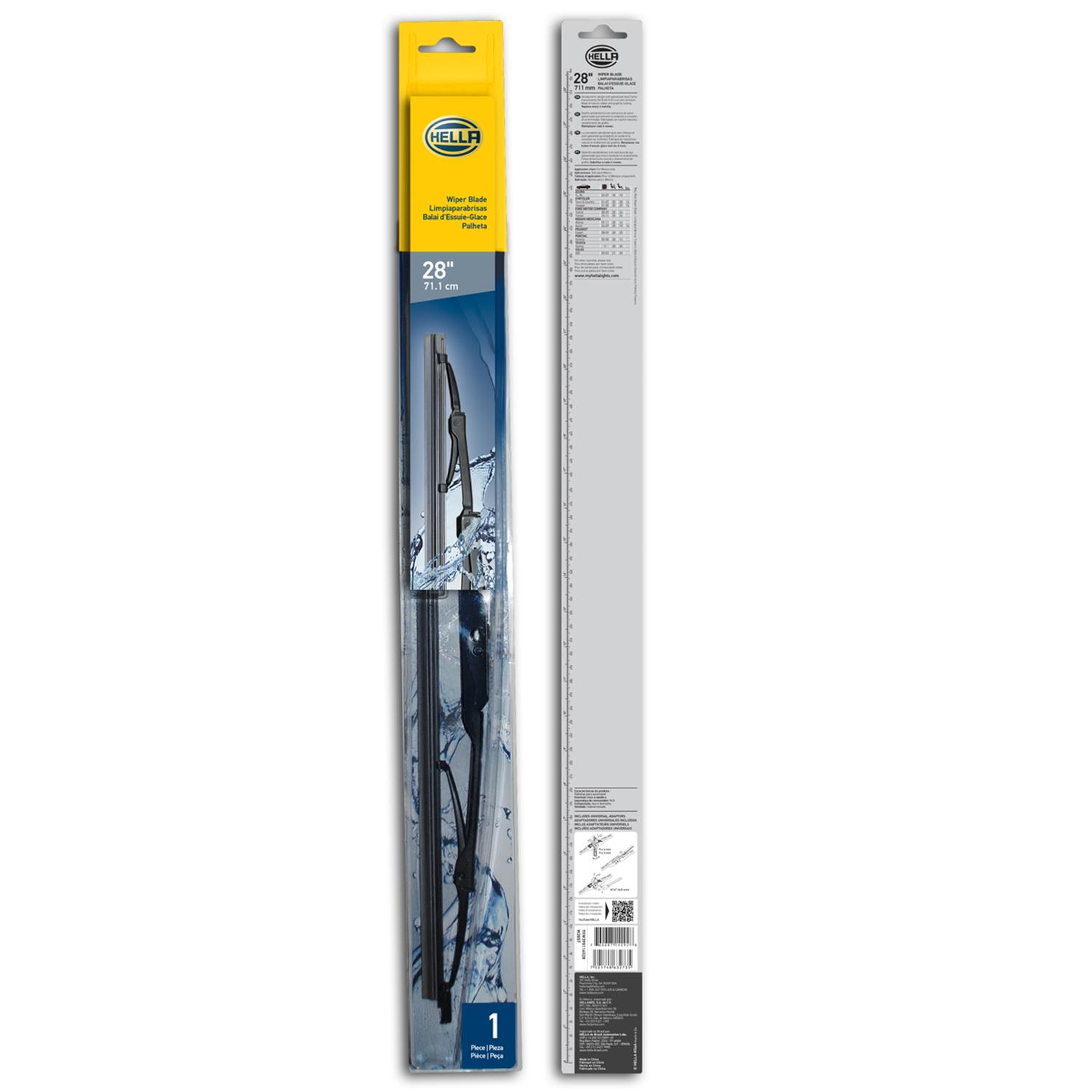 PLUMILLA DELANTERA HELLA 28 PULGADAS 71 CM CON ADAPTADORES - 1