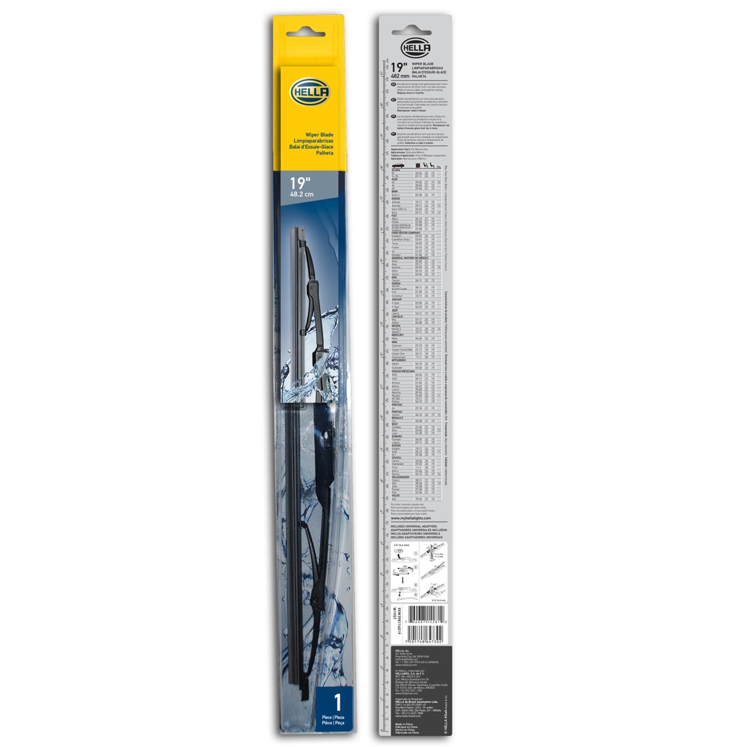 PLUMILLA HELLA DELANTERA 19 PULGADAS/48 CM CON ADAPTADOR - 1