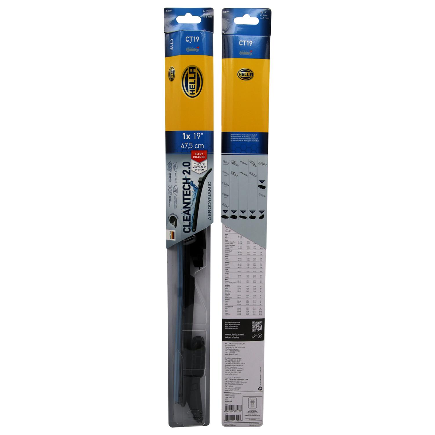 PLUMILLA HELLA CLEANTECH 19 PULGADAS 48,2 CM CON ADAPTADORES - 1