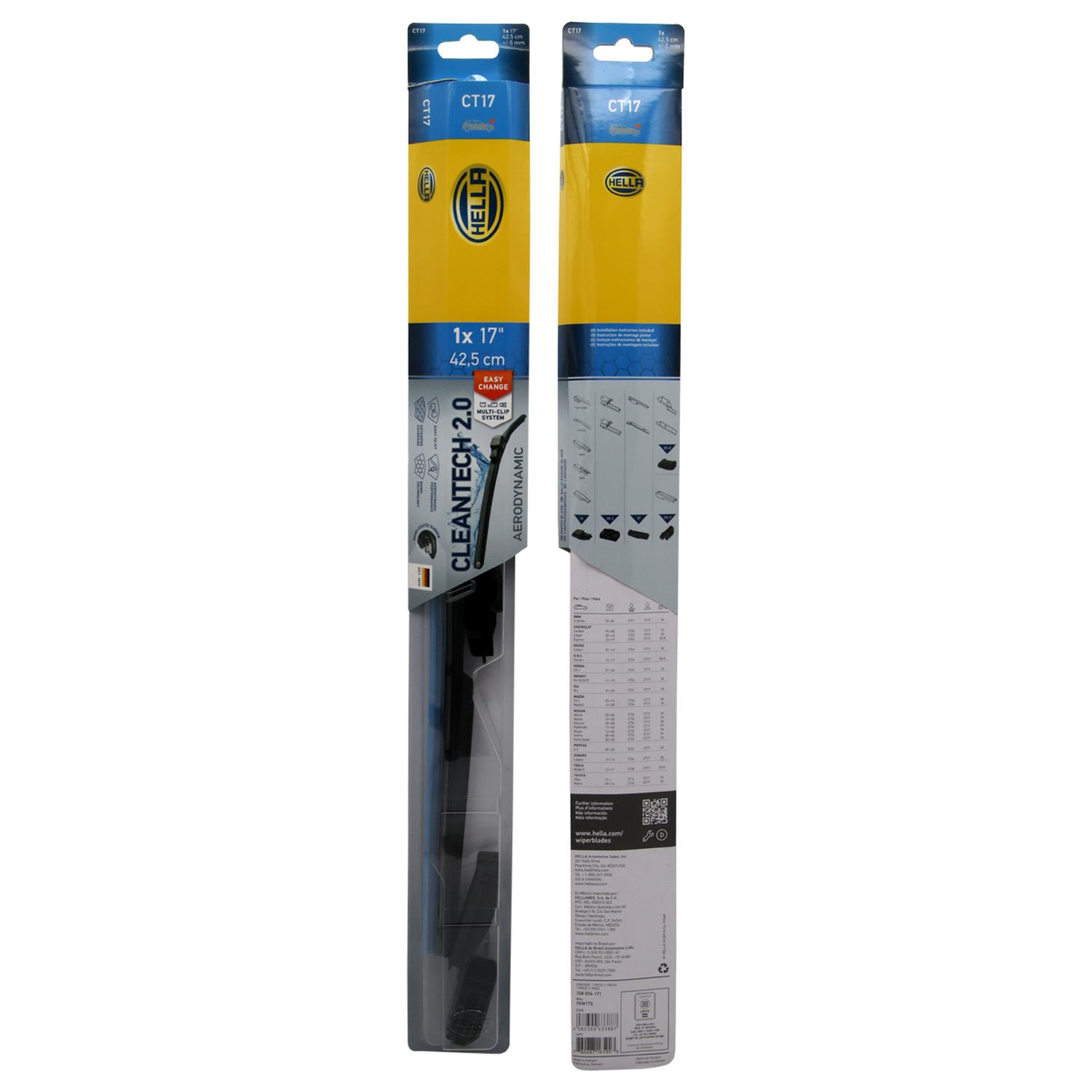 PLUMILLA HELLA CLEANTECH 17 PULGADAS 43,1 CM C/ADAPTADORES - 1