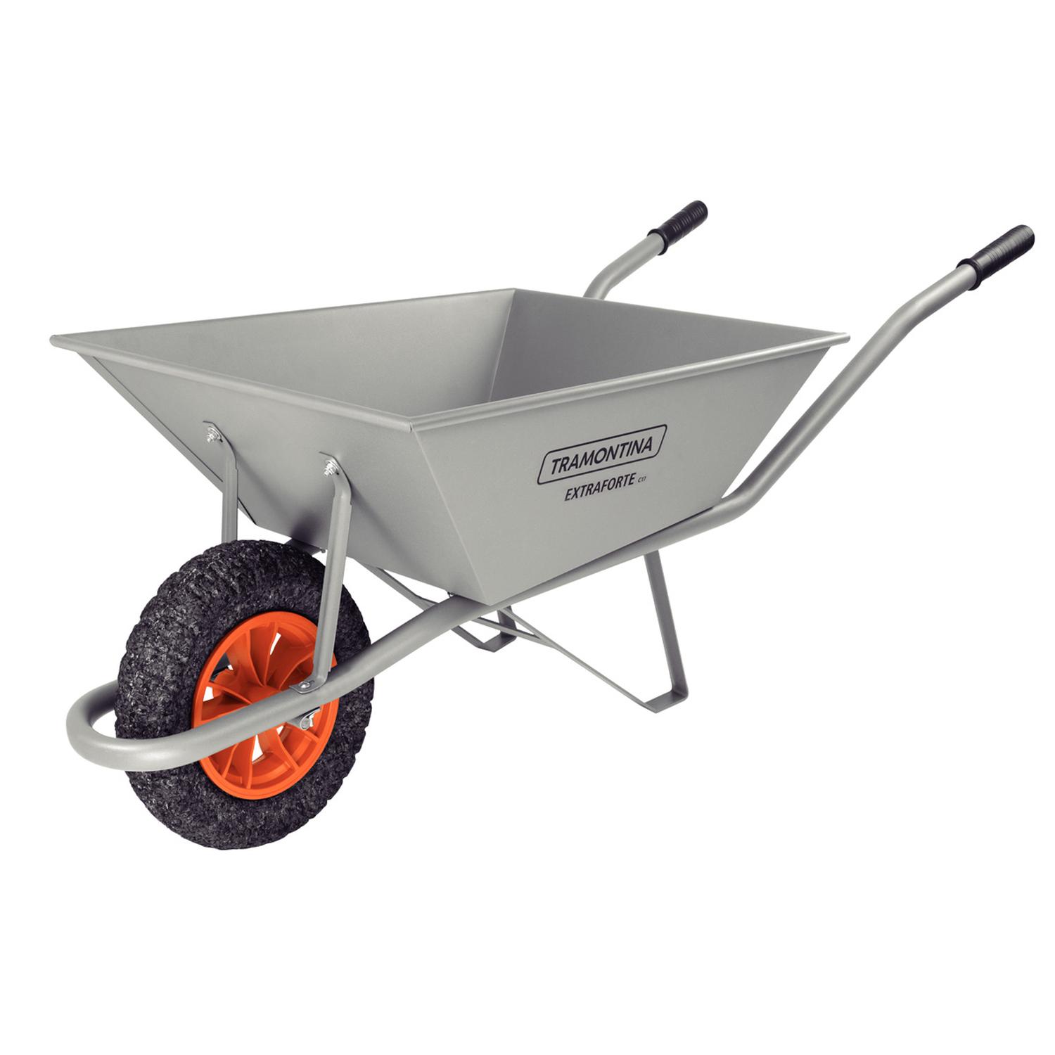 CARRETILLA EXTRAFORTE CAJA METALICA REFORZADA GRIS 60 LITROS - 1