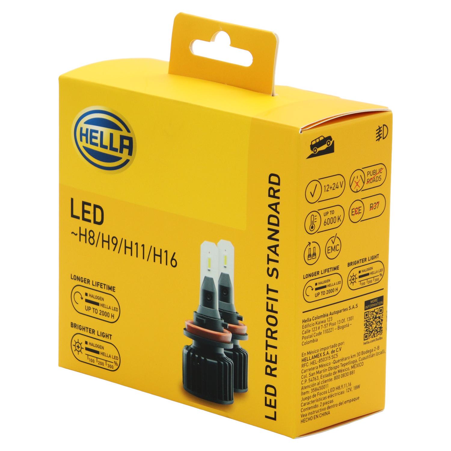 AMPOLLETA LED H8 H9 H11 H16 RETROFIT STD 12/24V 18W 1900LM 6000K (PAR) - 1
