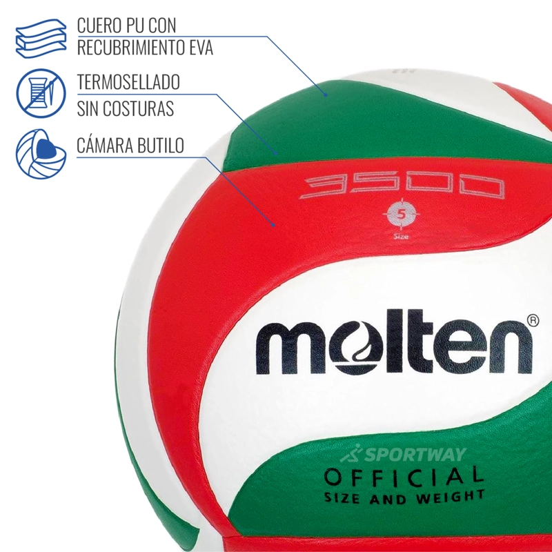 BALÓN VÓLEIBOL MOLTEN V5M 3500 SOFT TOUCH - 4